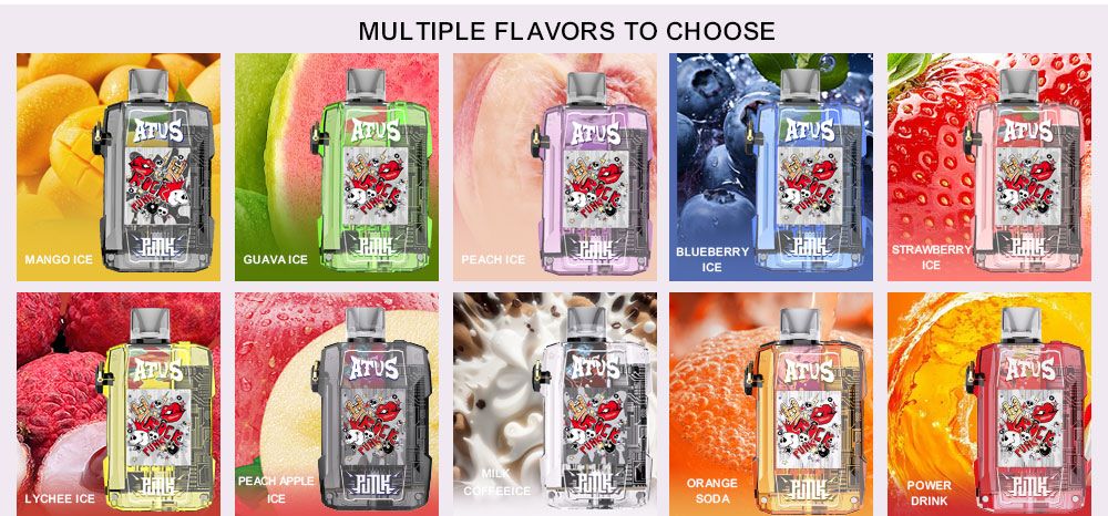DE012 California CA USA 7000 Puffs Disposable Vapes with rechargeable and adjustable airflow ATVS Vape
