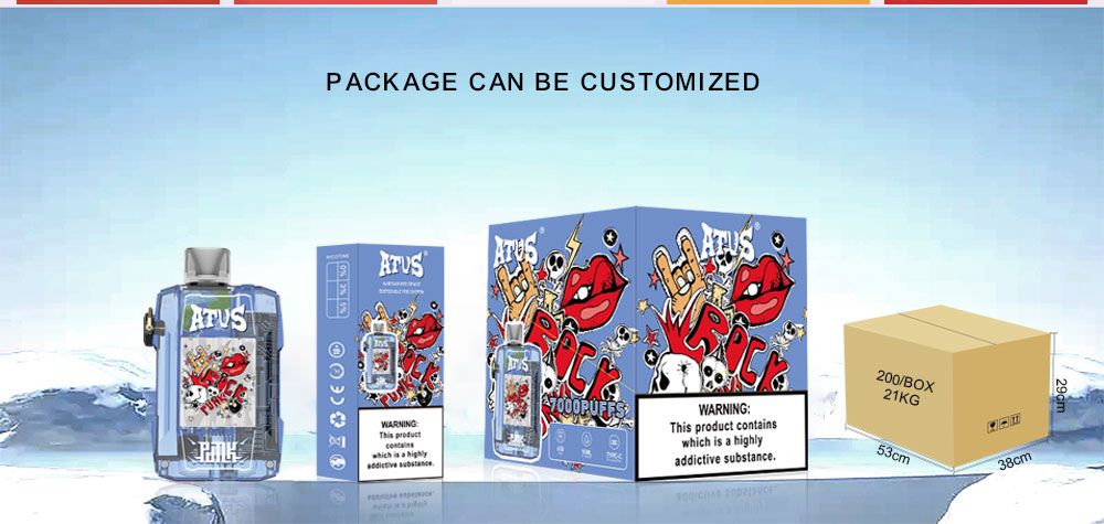 DE012 California CA USA 7000 Puffs Disposable Vapes with rechargeable and adjustable airflow ATVS Vape