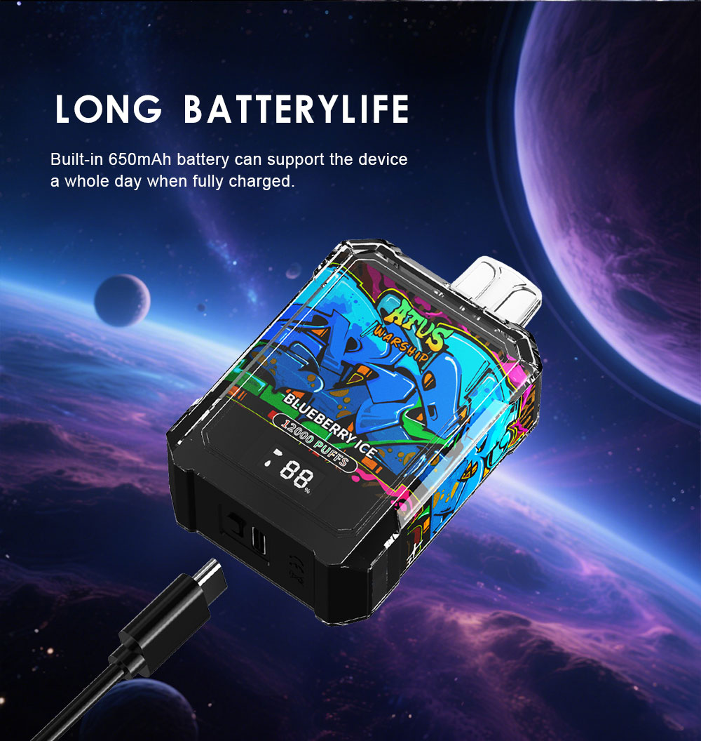 DE013A 12000 Puffs California CA USA Disposable Vapes with LED display screen and adjustable airflow ATVS Vape