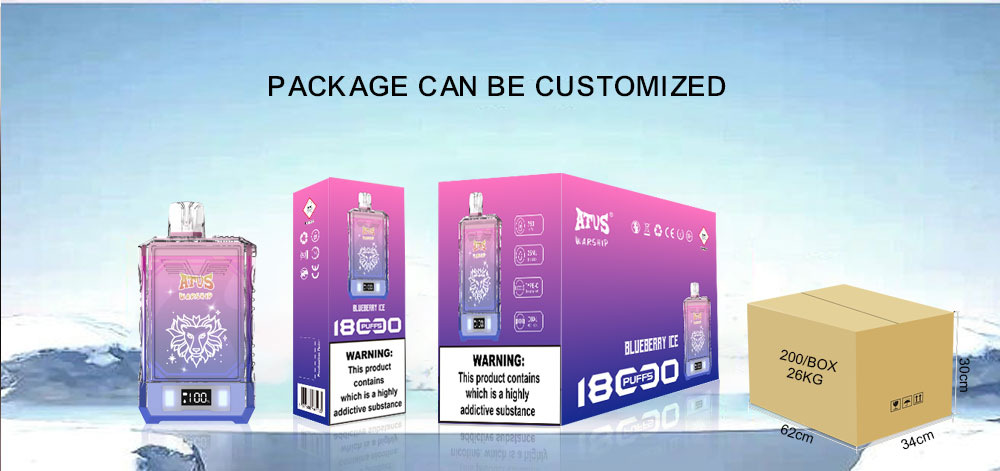DE015 California CA USA 18000 Puffs Disposable Vape with LED display screen and adjustable airflow rechargeable ATVS Vape