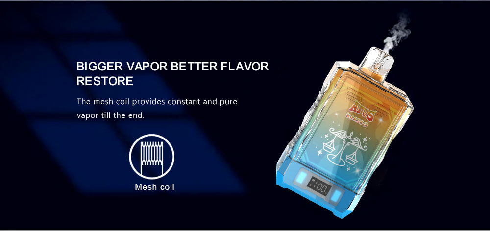 DE015 California CA USA 18000 Puffs Disposable Vape with LED display screen and adjustable airflow rechargeable ATVS Vape