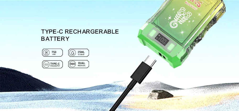 DE015 California CA USA 18000 Puffs Disposable Vape with LED display screen and adjustable airflow rechargeable ATVS Vape