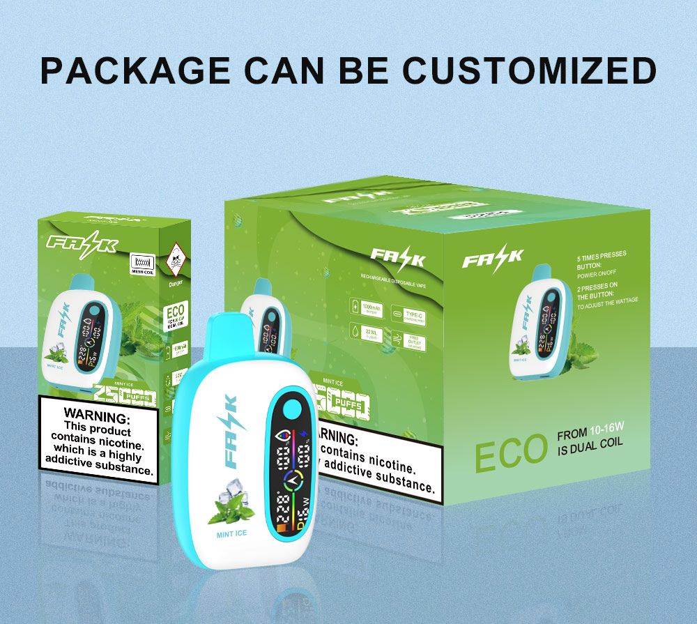 DE016 California CA USA 25000 Puffs Disposable Vape with LED display screen and adjustable airflow rechargeable