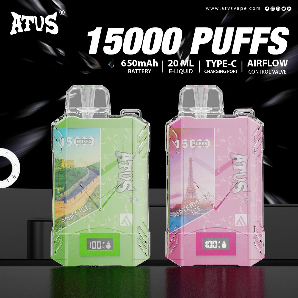 30000 Puffs Disposable Vape With LED display screen and adjustable airflow rechargeable Custom OEM ODM wape puff ATVS ATUS 20ml Rechargeable Disposable Ecigarette