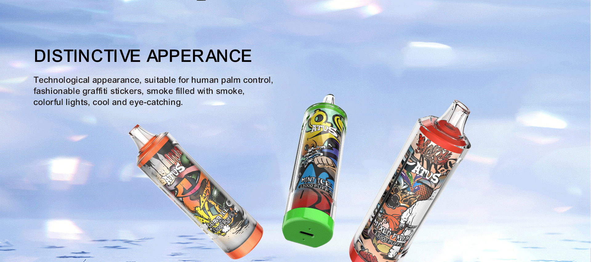 DE018 California CA USA 13000 Puffs Disposable Vape with rechargeable ATVS Vape