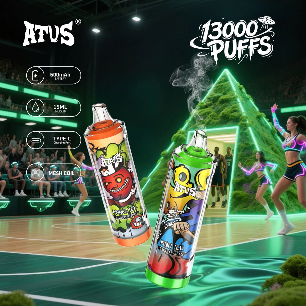 13000 Puffs Disposable Vape with rechargeable Hot sale New Adjustable Airflow vape ATVS ATUS Vape 13K Puff Mesh Coil 600mAh Rechargeable EU Poland Warehouse Wholesale