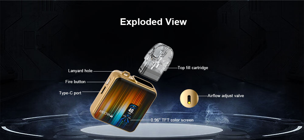 DE019 California CA USA Refillable Pod Kit System Device ATVS Vape