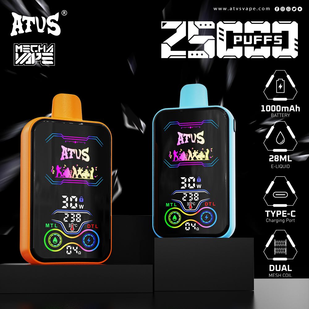 25000 Puffs Disposable Vape with Full screen rechargeable and adjustable airflow OEM ODM Factory drop shipping DTL Screen Vape 25K Puffs 1000mAh Vape ATVS ATUS EU Certified german warehouse vape chamber disposable vape