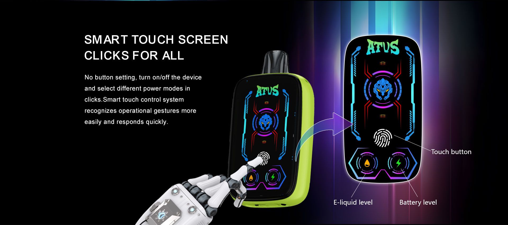 DE023 California CA USA 40000 Puffs Disposable Vape with Full screen rechargeable and adjustable airflow ATVS Vape