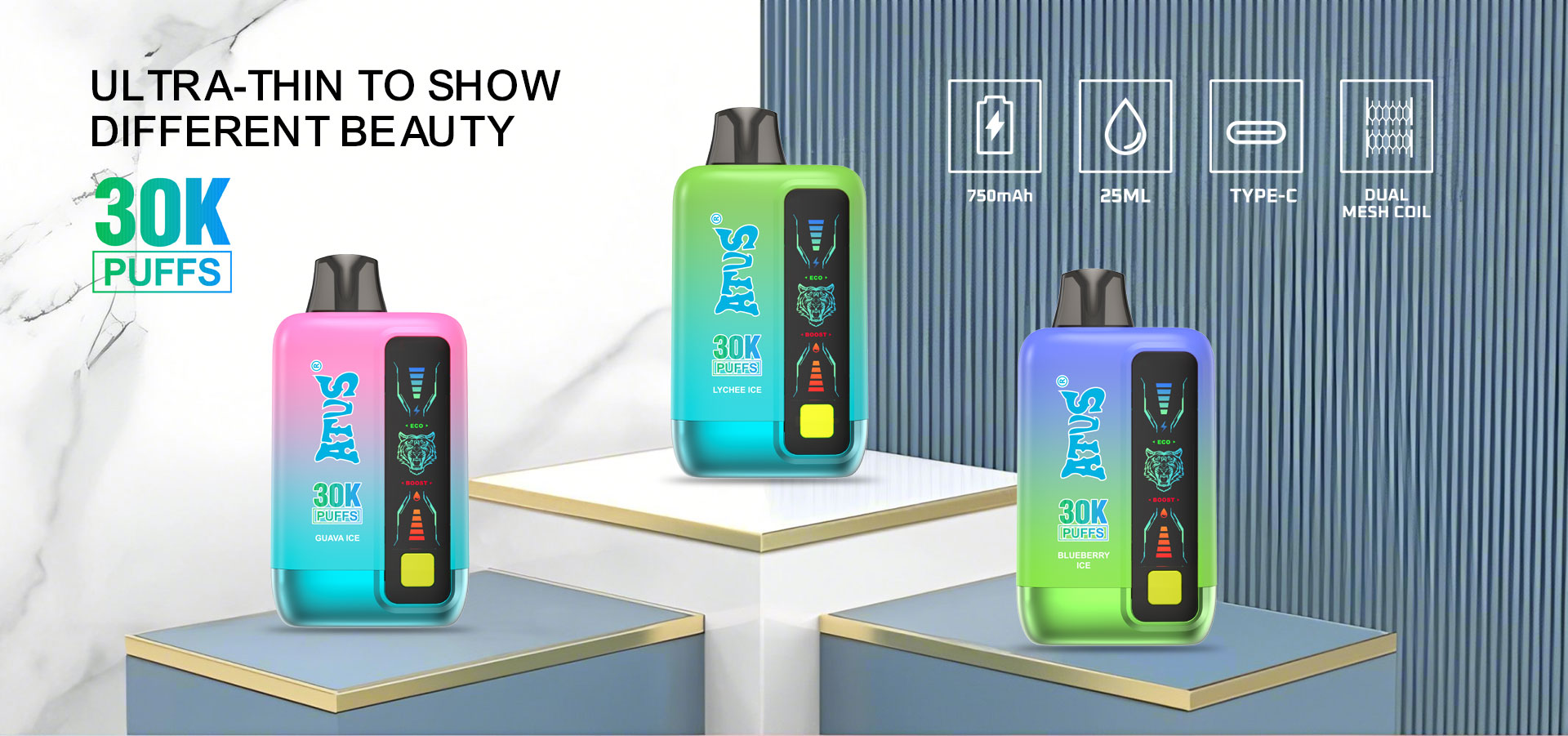 DE026 California CA USA 30000 Puffs Disposable Vape with LED display screen and adjustable airflow ATVS Vape
