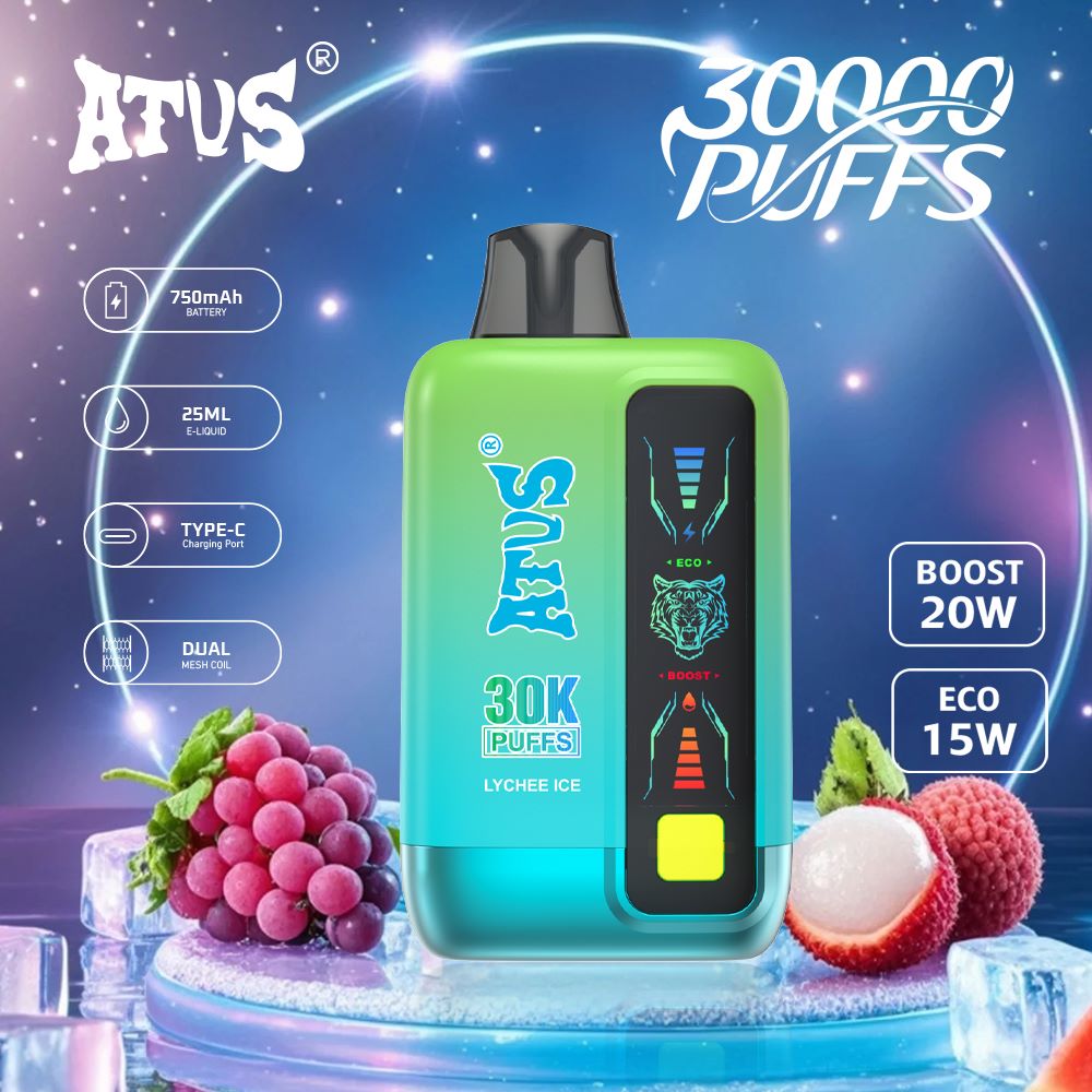30000 Puffs Disposable Vape with LED display screen and adjustable airflow Portable Performance ATVS Geek Bar LED Screen vape Dual Flavor Electronic Cigarette Wholesale Europe vape kit master case