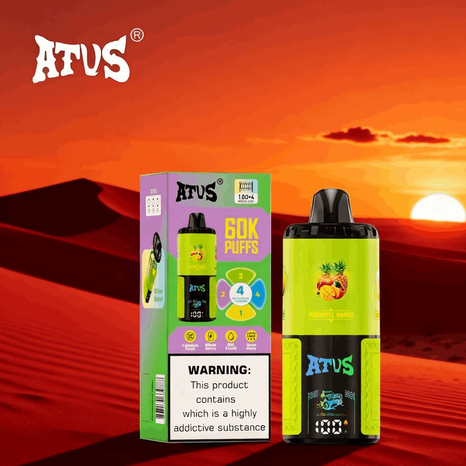 DE030 California CA USA 60000 Puffs Disposable Vape with LED Display Screen and Adjustable Airflow Rechargeable ATVS Vape