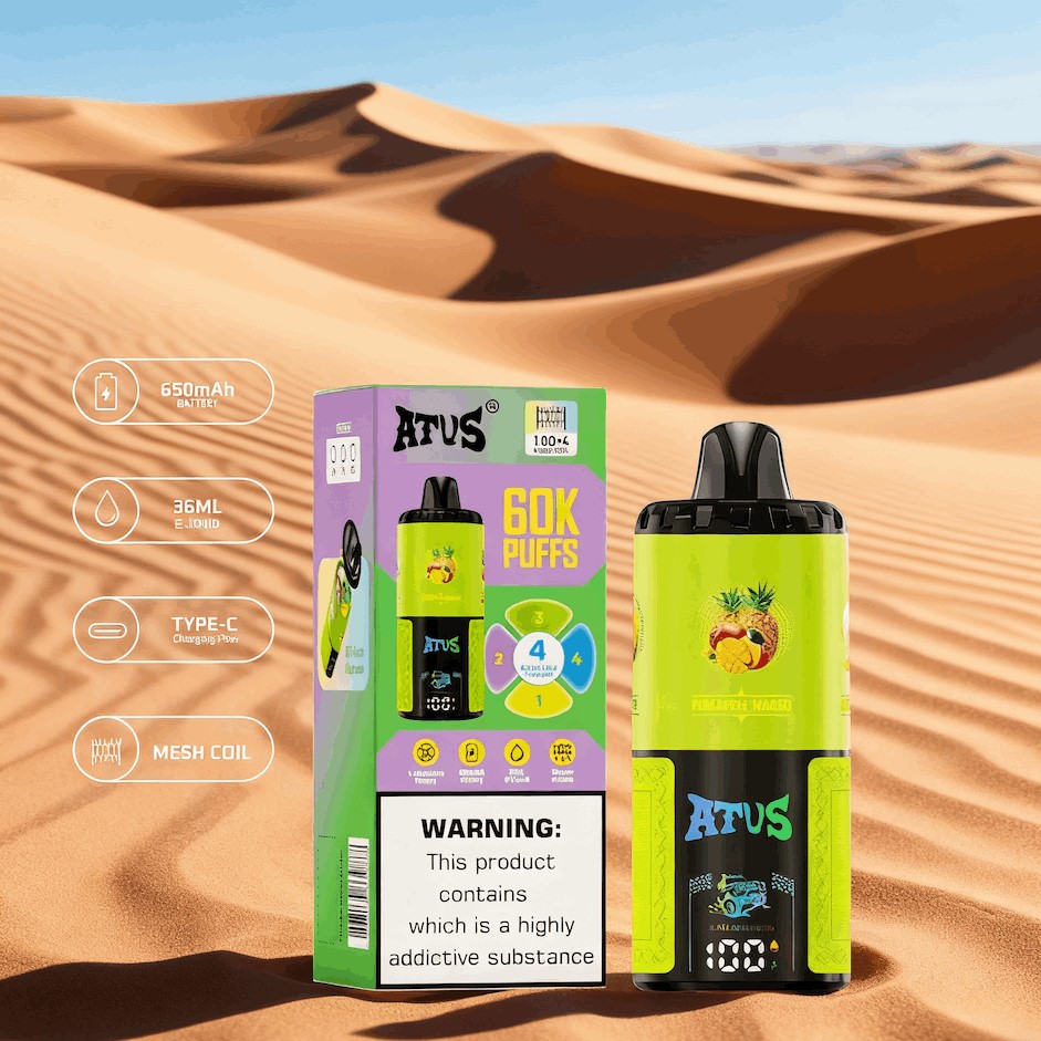 DE030 California CA USA 60000 Puffs Disposable Vape with LED Display Screen and Adjustable Airflow Rechargeable ATVS Vape
