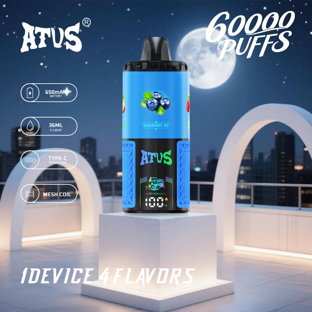 60000 Puffs Four-in-one flavored Disposable Vapes with LED display screen and adjustable airflow 2025 Newest Model ATVS 650mAh 4 in 1 Pod with LED Screen and Adjustable Airflow EU